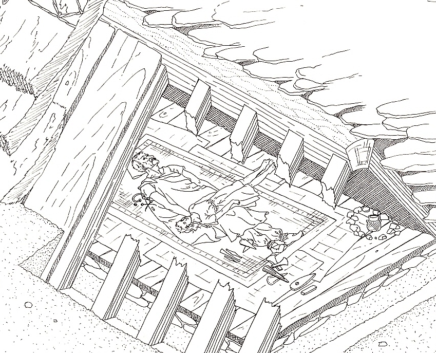 Abb. 1: Die Grabkammer im Leubinger Fürstenhügel