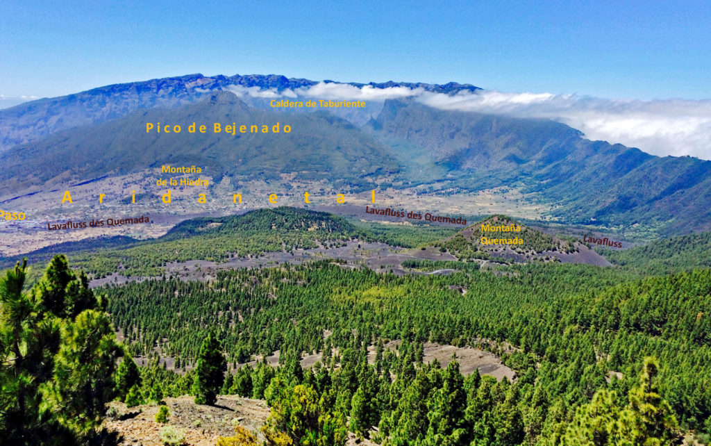 Das Aridanetal und der Pico de Bejenado - ein Siedlungsgebiet der Ureinwohner.
