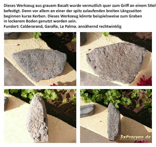 Ein Basaltstein, dessen natürliche Form scheinbar optimiert wurde, um ihn als Werkzeug zu verwenden.