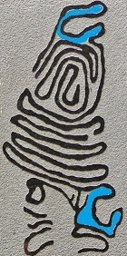 Un petroglifo de La Zarzita con estructuras que se repiten
